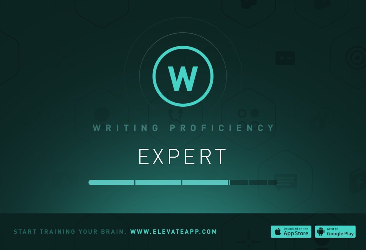 My skill level on @ElevateApp in Writing is now Expert. Download the app for free: elevateapp.sng.link/A1moj/ksel/1gbb