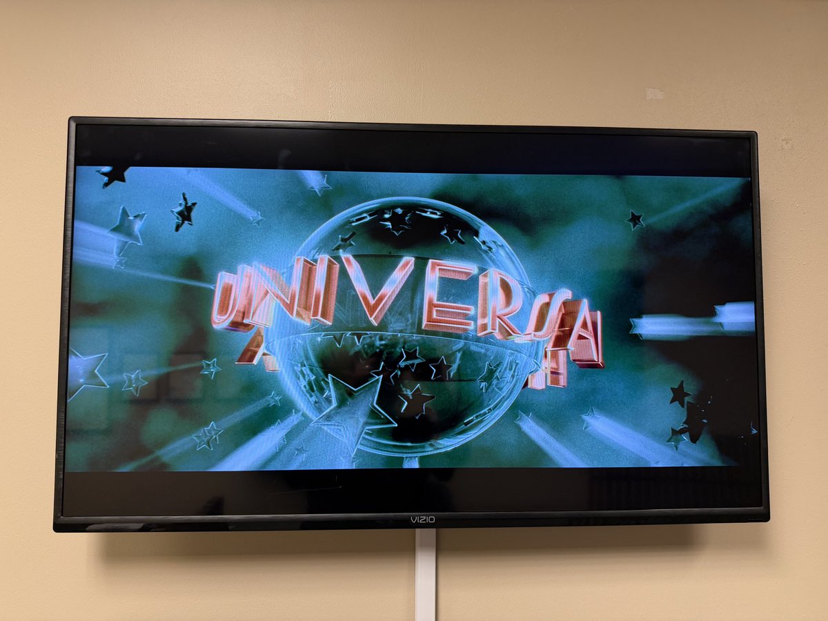 Any guesses what we are playing on TV this morning in the office?