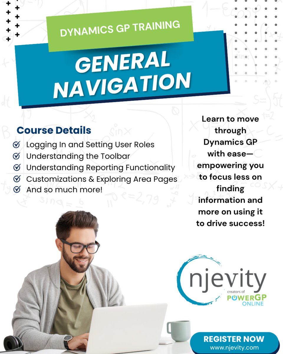 Njevity's tweet image. New on‑demand course! General Navigation in DynamicsGP. Get faster with fewer clicks. Learn homepage setup, Navigation Lists, window tips, reporting basics, and everything in between.

Enroll: zurl.co/ZFHNE

#DynamicsGP #gprideordie #onlinelearning