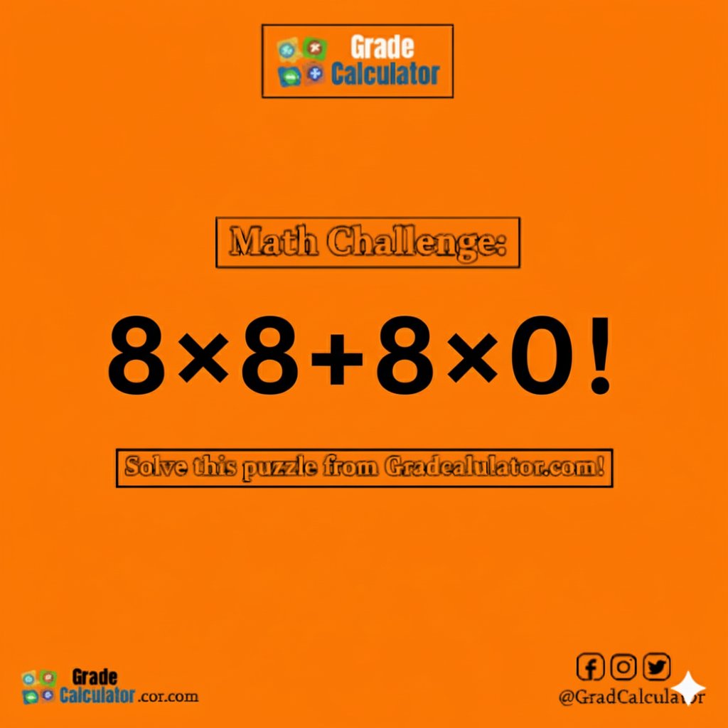 GradCalculator's tweet image. Factorials get huge fast! 🤯 Can you solve this math challenge: 7 + 7 \times 7!? Post your solution below! 👇
​Get more tools and puzzles at gradcalculator.com
​#MathChallenge #Factorials #BigNumbers #MathIsFun
