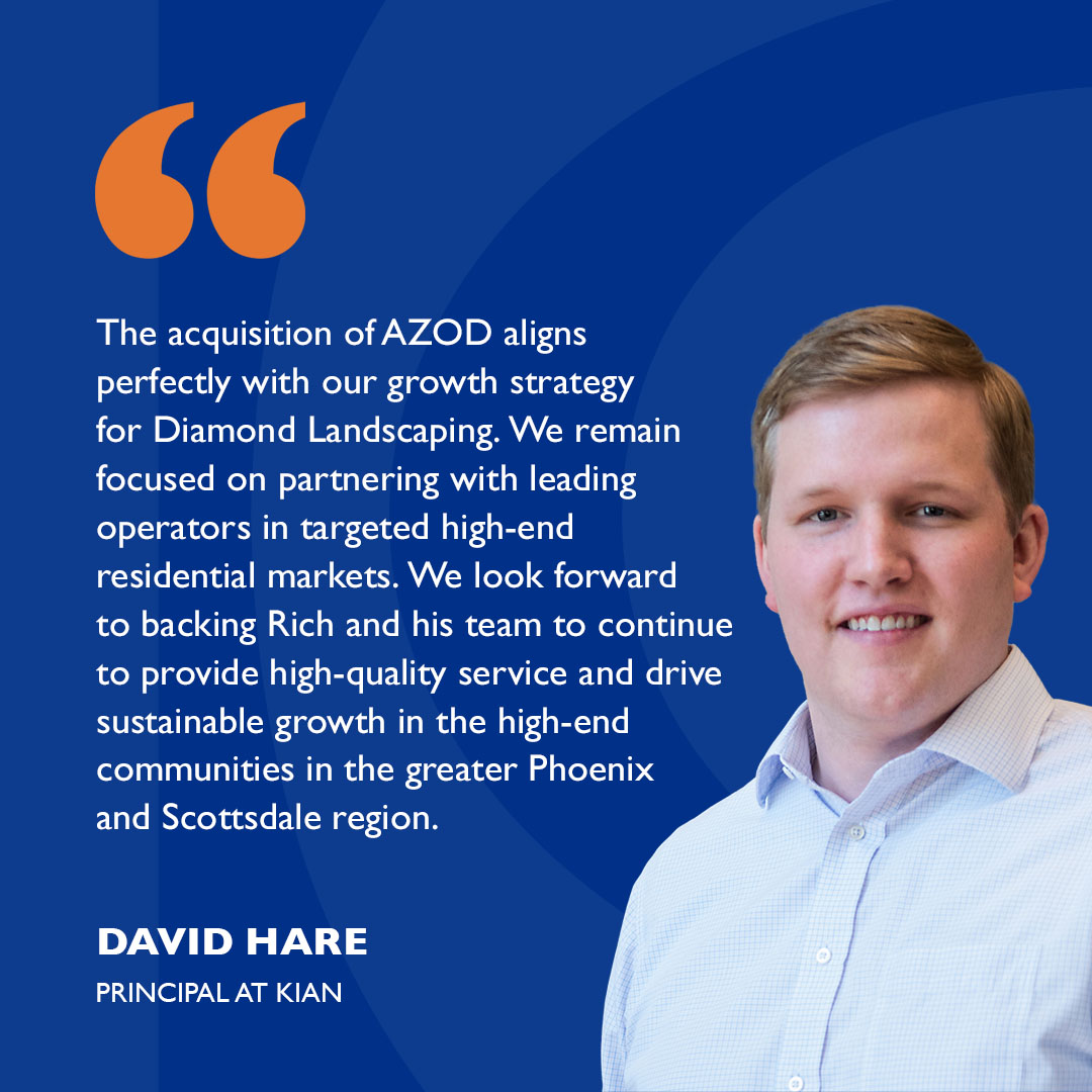 Kian-backed Diamond Landscaping continues its strategic growth through add-on acquisitions, with the latest being its new partnership with Arizona Outdoor Designs. Learn more here: kiancapital.com/news/kianbacke…