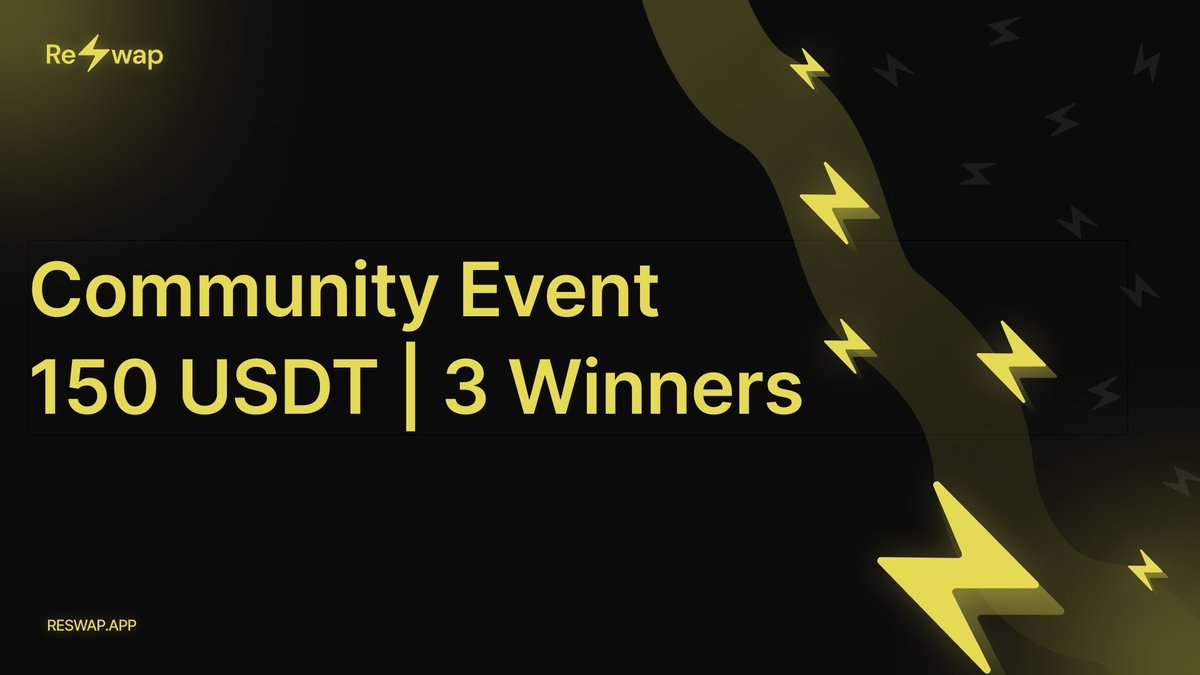 reswapdotapp's tweet image. ⚡ Giveaway Alert! Win a share of 150 USDT! ⚡

To enter:
1️⃣ Follow @reswapdotapp
2️⃣ Like, comment, and RT the pinned post on our profile
3️⃣ Drop your Solana wallet address in the comments below this giveaway post

Winners announced Friday! 3 lucky participants who complete all…