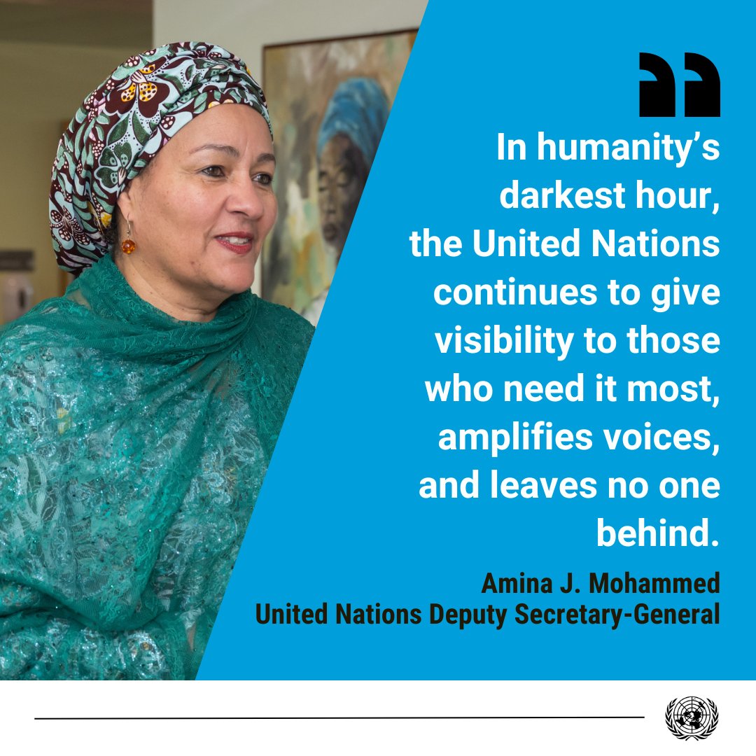 AminaJMohammed's tweet image. The @UN was born from humanity’s darkest hour.

80 years on, its mission endures: give voice to the voiceless, bring out the best of humanity, and leave no one behind.