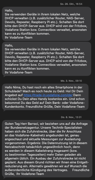nimaRuns's tweet photo. @rabatzmacher @vodafone_de Wenn Dir @vodafone_de nach #BNetzA Meldung erst mitteilt, dass Du selber Schuld seist und dann plötzlich seine Experten aufweckt, welcher der Netzstörung in der gesamten Wohnanlage auf den Grund gehen. https://t.co/ktCEqOJ029