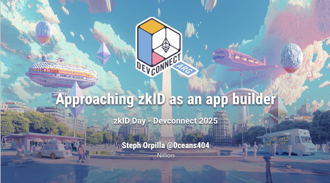 calling all my app devs: I'm presenting at zkID day today at Devconnect

🗓️ 13:45 Red Pavilion 2nd floor