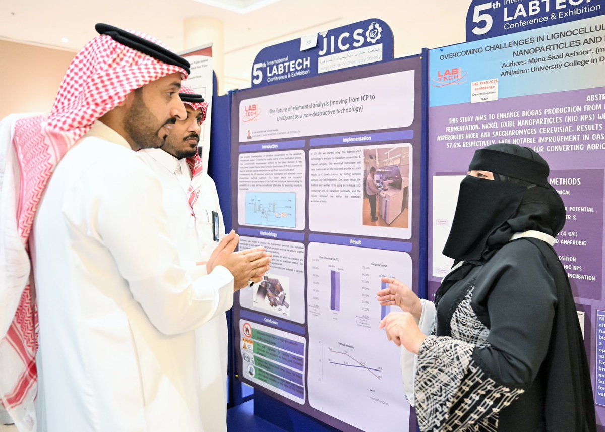 Jics_2100's tweet image. شهد اليوم الثاني من مؤتمر #LabTech_2025 زخمًا علميًا ثريًا، شملت جلسات علمية، وورش عمل نوعية، وملصقات بحثية مبتكرة، ونقاشات علمية  فتحت آفاقًا جديدة من الأفكار والابتكارات في المجالات العلمية والصناعية والصحية، وتقنيات المختبرات الحديثة.
#LabTech2025
 #JICS 
#Jazan