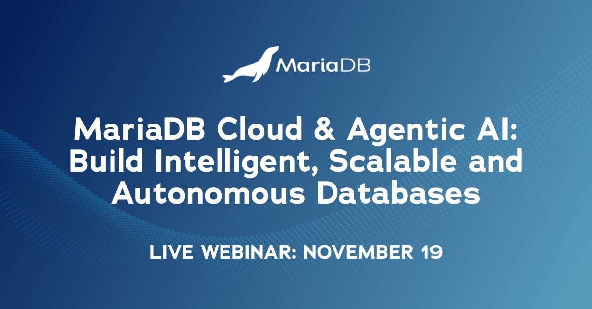 mariadb's tweet image. Have you met #MariaDB Cloud yet? ☁️

The fully managed #DBaaS is built for mission-critical performance and autonomous operations. And now, it helps you build, scale, and optimize your applications with unprecedented ease and intelligence. 

Join our webinar TOMORROW to explore…