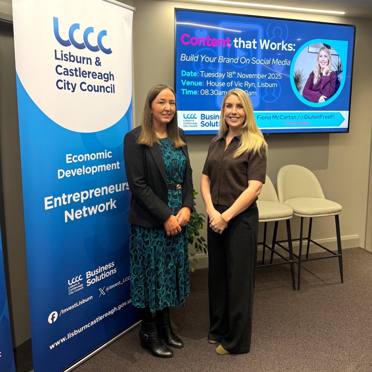 lisburnccc's tweet image. 📅 It’s day two of Global Entrepreneurship Week, and we brought local businesses together today to build their brands on social media.

Fiona McCartan – best known as @GlutenfreeFi on social media, was the guest speaker at this special event, the first in the latest LCCC…