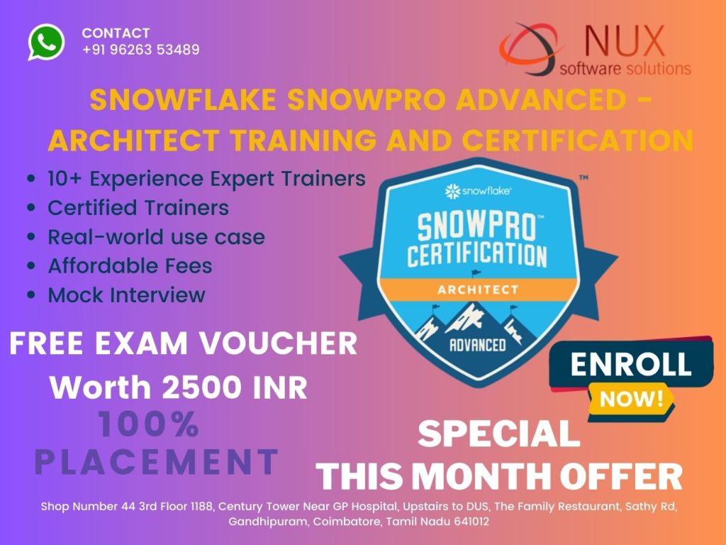 NuxSoftware's tweet image. Master enterprise-grade Snowflake design with the SnowPro Advanced: Architect course! Learn multi-cloud architecture, governance, performance tuning &amp;amp; get exam-ready. 🚀

#Snowflake #SnowProAdvanced #DataArchitecture #CloudData #SnowflakeArchitect
