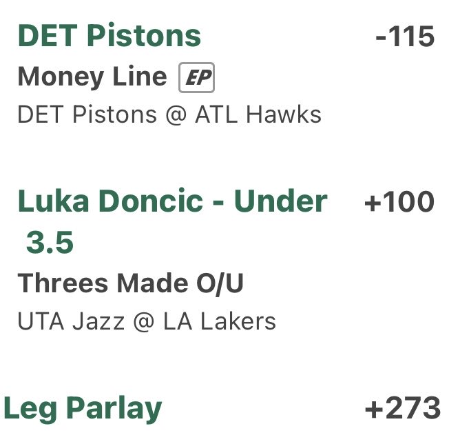 PropsParlay's tweet photo. November 18th Parlay of the Day 🏀

$100 Pays $373 on @bet365_us

They have some of the best odds, features, and fastest payouts available on the market

If you bet on an NBA team to WIN, and they go up 20, you win that bet, even if they lose on BET365

#GamblingX #Betting #Props https://t.co/CmAWnbdCrv