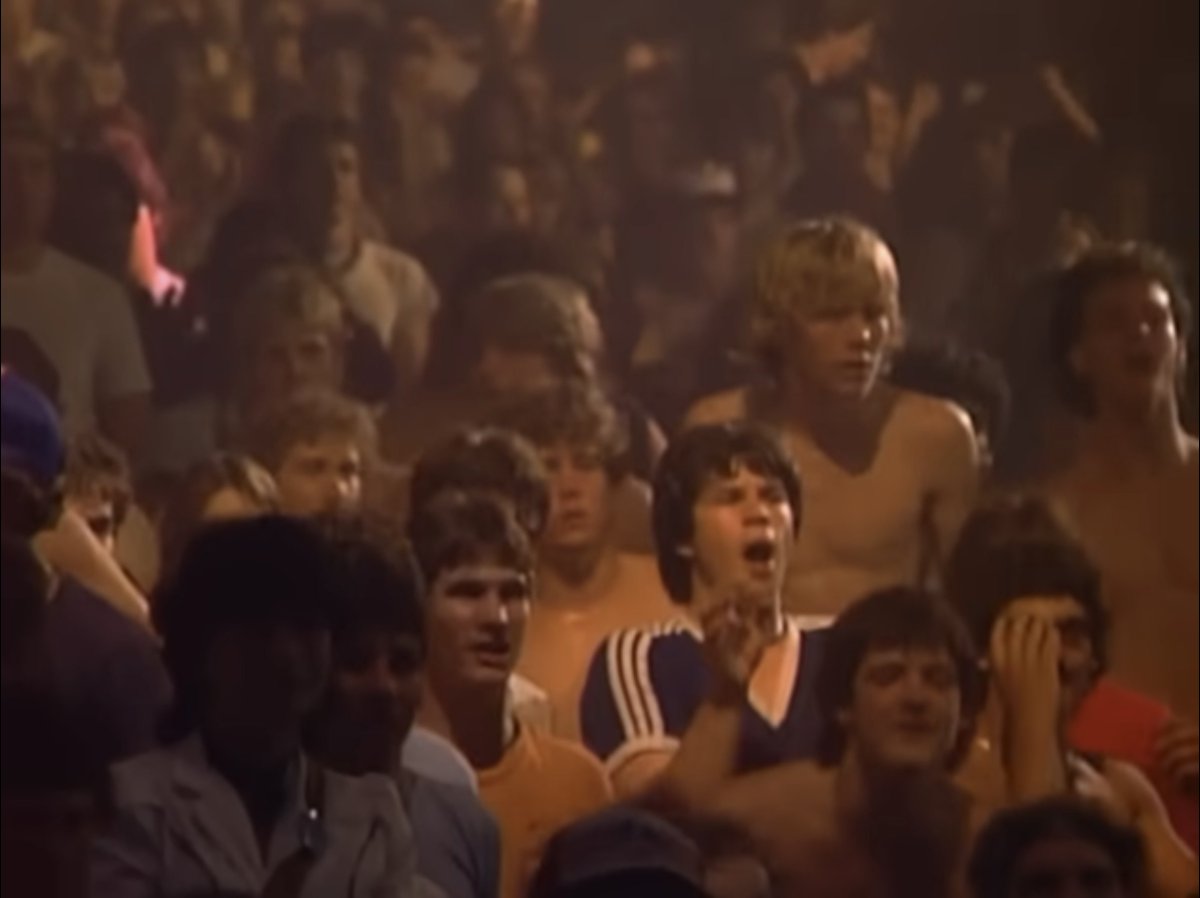 Mentally, I'm here (a bunch of guys with no shirts on blasted on Miller Lite while George Thorogood plays "Bad to the Bone")