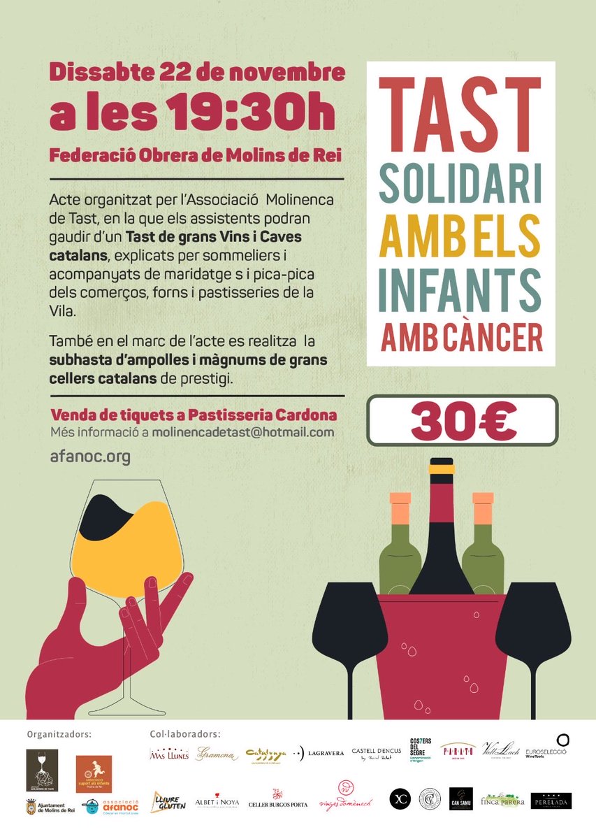 No us ho perdeu! Mes Info a <a href="/molinencadetast/">molinencadetast</a> <a href="/AFANOC/">Associació d'infants i joves amb càncer (AFANOC)</a>