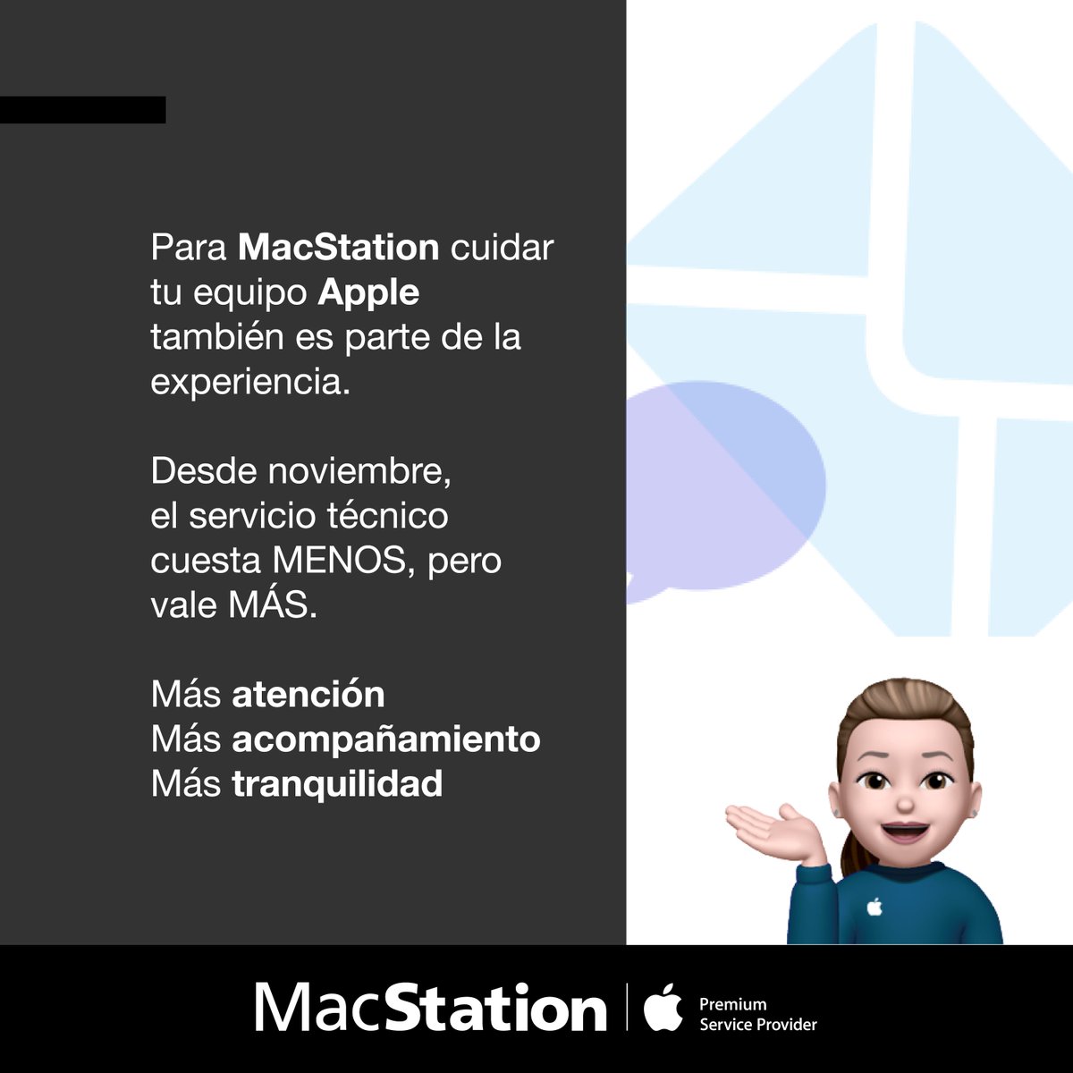 MacStationAr's tweet image. Desde noviembre, bajamos los precios del servicio técnico para que accedas a más atención, más acompañamiento y más tranquilidad.
Especialistas certificados listos para ayudarte.
Pedí turno en macstation.com.ar
#MacStation #SoporteTécnico #Apple