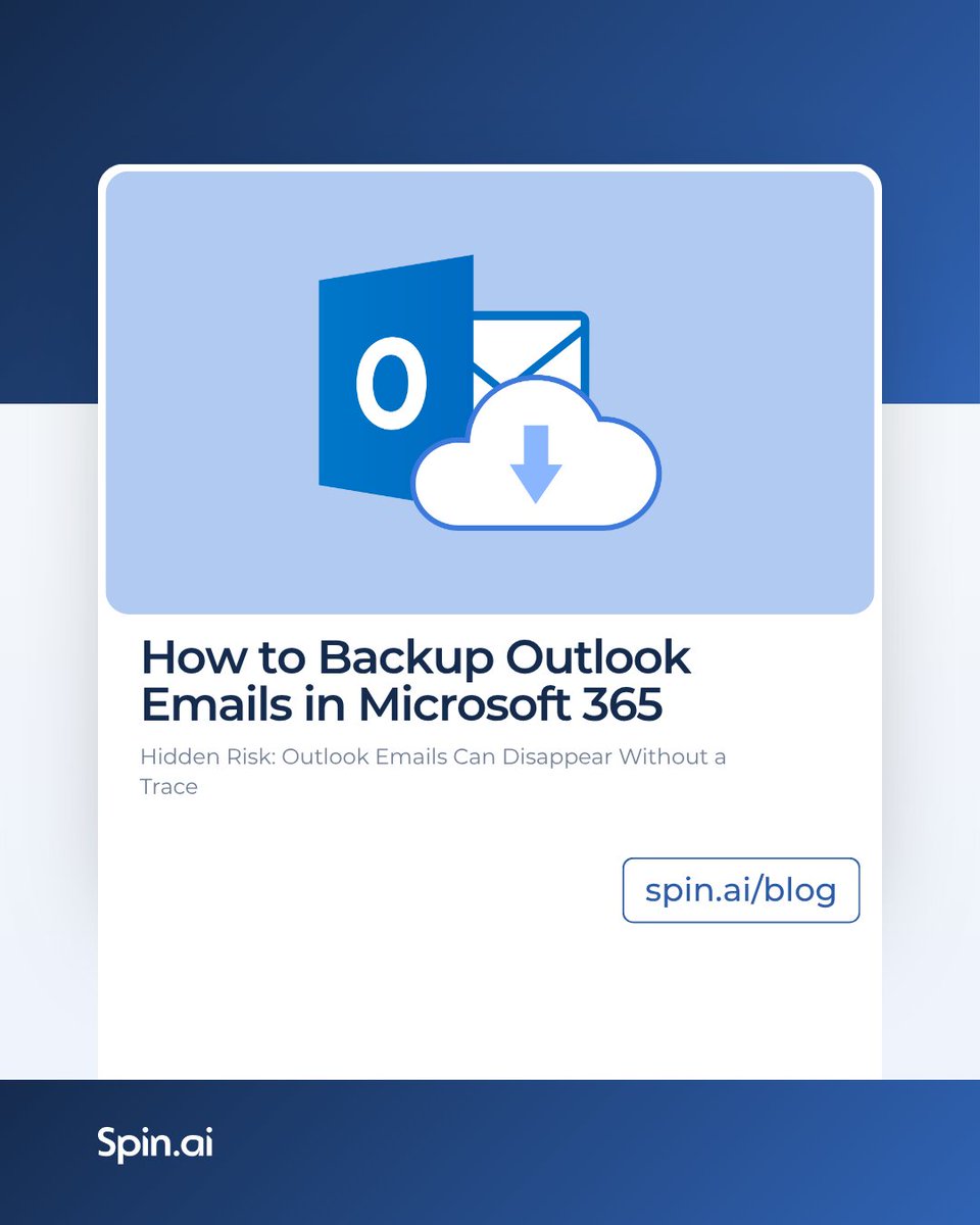 spintechinc's tweet image. 📧 60% of orgs don’t back up Outlook emails properly.

Native tools can’t always recover deleted or encrypted data.

Learn how to secure your business-critical inbox in our latest blog 👇

👉 hubs.li/Q03TB3N50

#EmailBackup #Cybersecurity #SpinAI #Microsoft365