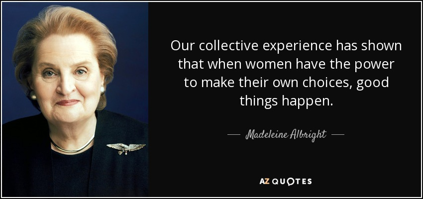 Madeleine Albright 🇨🇿 has been rightly quoted today at our High level lunch on Women empowerment <a href="/ecrgroup/">ECR Group</a>. So I add another of her strong statements: