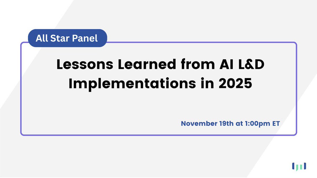 IntrepidLS's tweet image. Tomorrow: AI in L&amp;amp;D—real wins, real misses, next steps for 2026. Practical takes on ecosystem fit, adoption, governance, and the ID role. Grab a seat: 👉hubs.ly/Q03T28c70