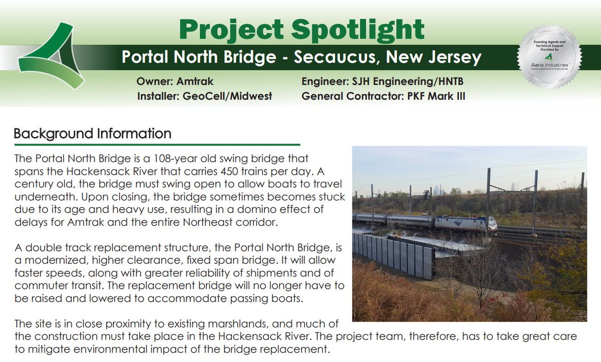 AerixIndustries's tweet image. Project Spotlight: 💡
Aerix Aquaerix® PLDCC delivered precise placement around rail tracks, walls &amp;amp; utility vaults—lightweight, permeable &amp;amp; strong for efficient, durable backfill. 🚂

🔗 ow.ly/EQoP50X5Sk4

#LDCC #Geotech #Infrastructure