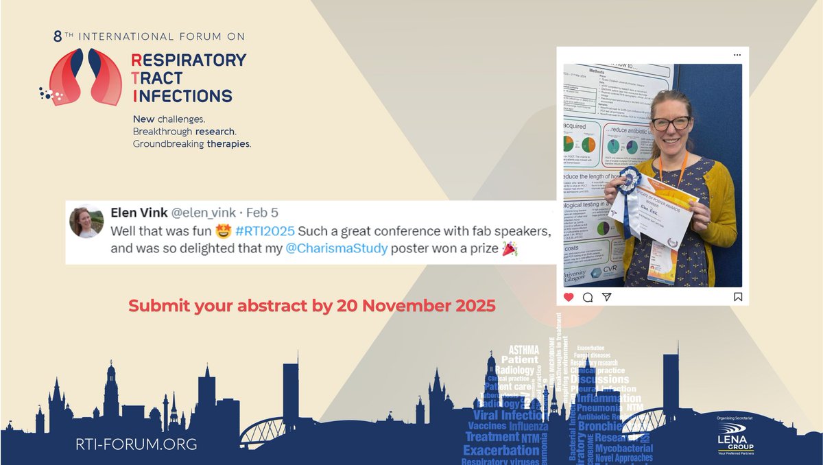 #RTI2026
Dr <a href="/elen_vink/">Elen Vink</a> shares her experience as a recent Poster Presentation Winner
Submit your abstract for Rising Stars, Poster or Oral Presentations — showcase your research &amp; connect with leading experts in respiratory science
📩rti-forum.org/2026/?page_id=…
🗓️Deadline: 20 Nov 2025