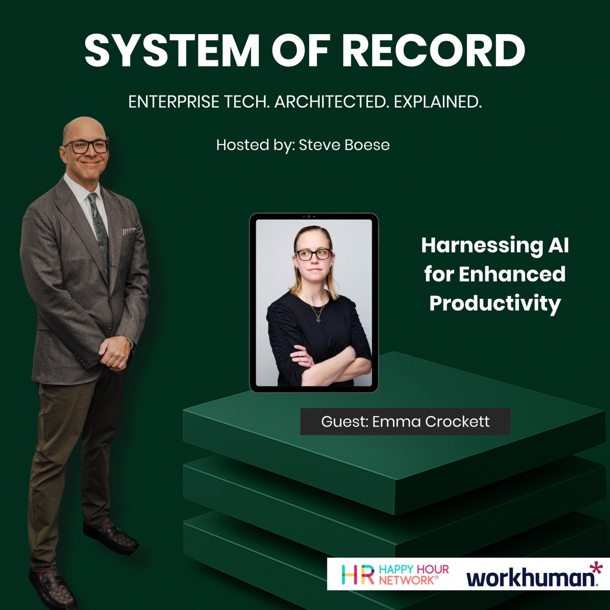HRHappyHour's tweet image. On the latest System of Record, Steve Boese met with Emma Crockett, Head of People Insights at Atlassian, for a deep dive into how AI is reshaping collaboration, HR processes, and employee experience.

hrhappyhour.net/episodes/harne…

#AI #FutureOfWork #HRTech #Productivity #HCM #H3HR