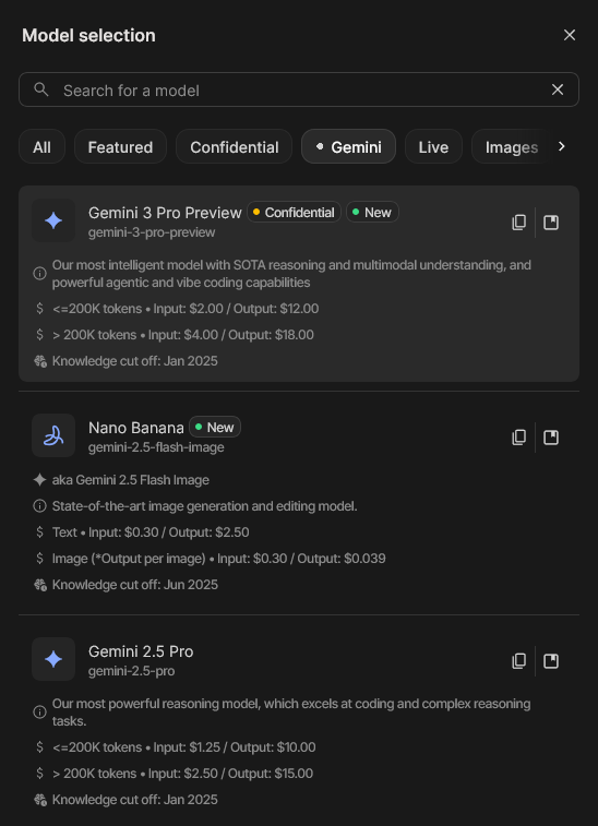 Presidentlin's tweet image. gemini-3-pro-preview is here
