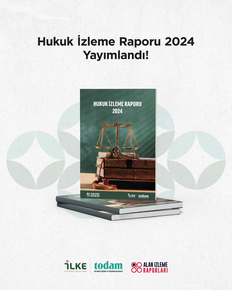 📢 Hukuk İzleme Raporu 2024 Yayımlandı!

📕 Rapor; Türkiye’de hukuk sisteminin güncel durumunu adli istatistikler, eğilimler ve karşılaştırmalı göstergeler ışığında değerlendiriyor. Raporda, yargı yükü, insan hakları, ceza ve idari yargı ile alternatif çözüm mekanizmalarına