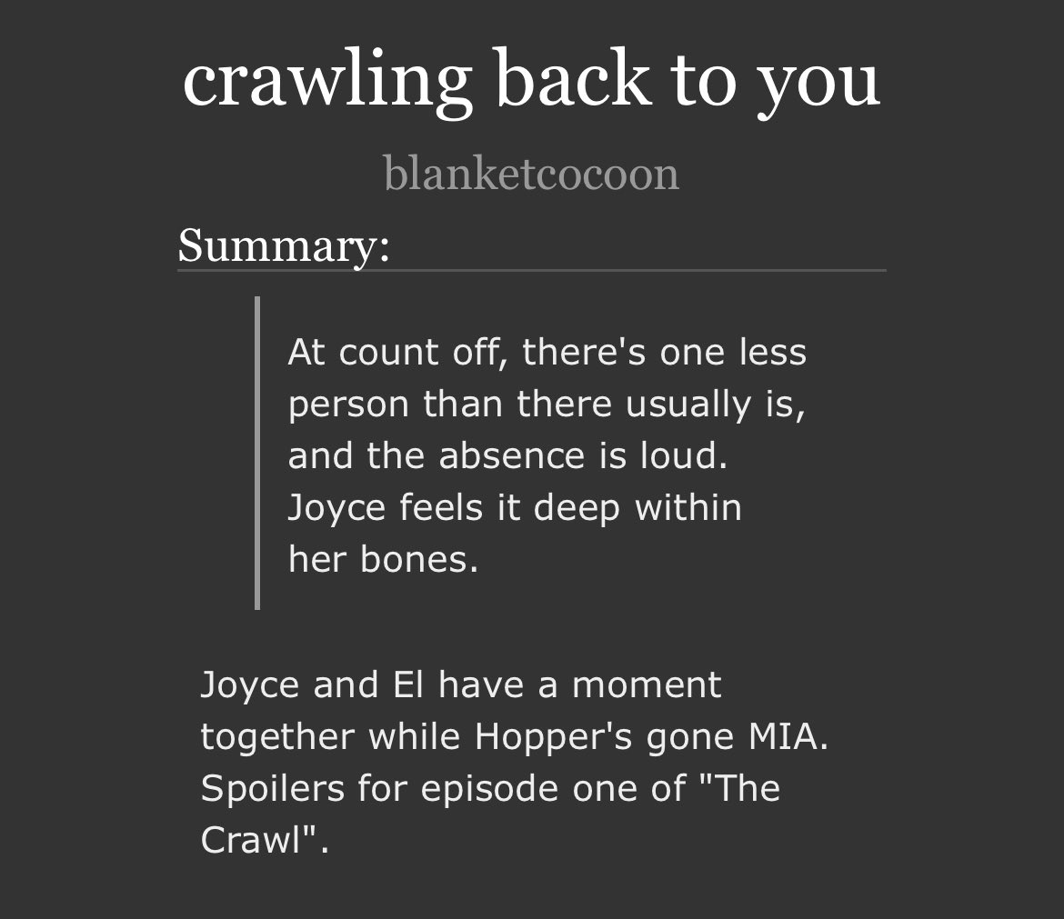 joyceannebyers's tweet image. new lu fic 🩹

🏷️: archiveofourown.org/works/74396601