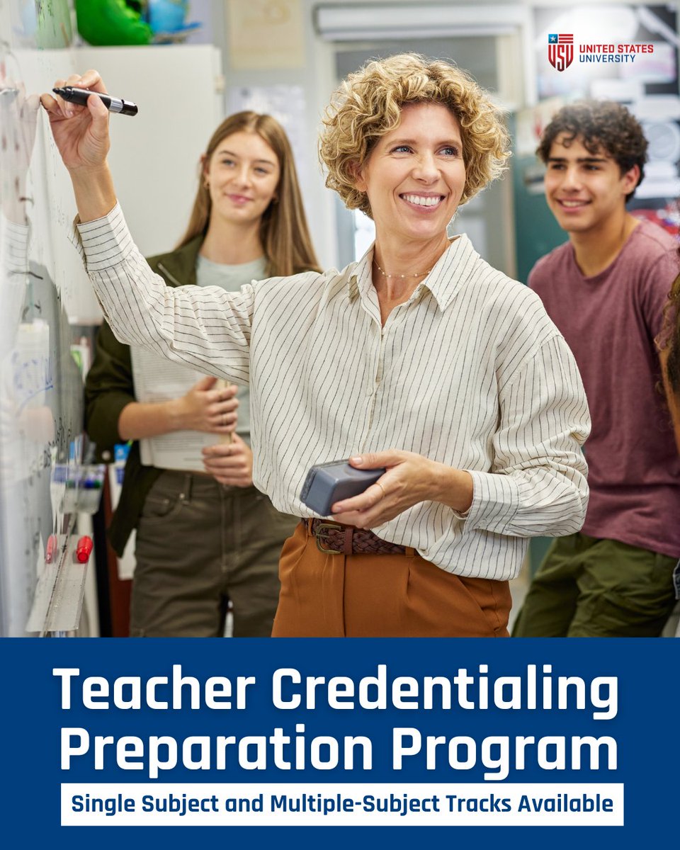 usuniversity's tweet image. 📚Ready to step into the classroom with confidence? Earn your teaching credential in as little as 12 months, your future students are waiting!

#USU #FutureEducators #TeachingCredential