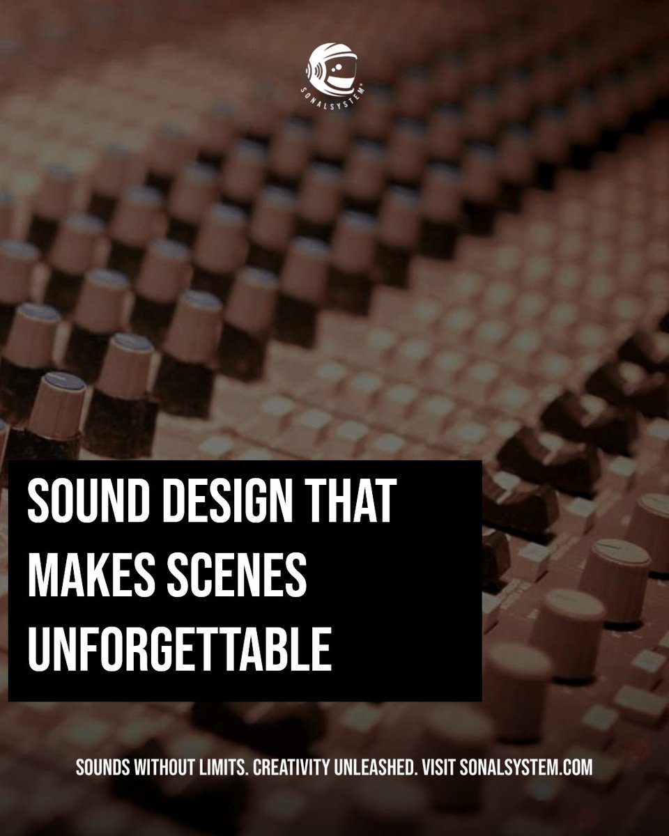 SonalSystem's tweet image. Custom sound design transforms ordinary scenes into unforgettable experiences. Crafted audio shapes emotion and atmosphere in film, TV, and games. Two decades of expertise at SonalSystem. Sonic excellence for your story.