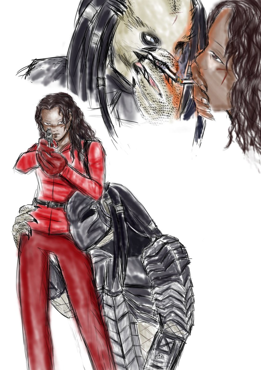 MelocotonAngel's tweet image. Scar x Lex #Predator #AlienVSPredator #ScarLex #Yautja