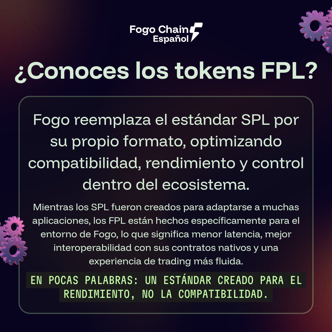 Los tokens en <a href="/fogo/">Fogo</a> no son SPL, son FPL.

Un estándar creado para maximizar rendimiento, reducir dependencias y optimizar cada interacción dentro del ecosistema.

Tecnología pensada para traders ✅