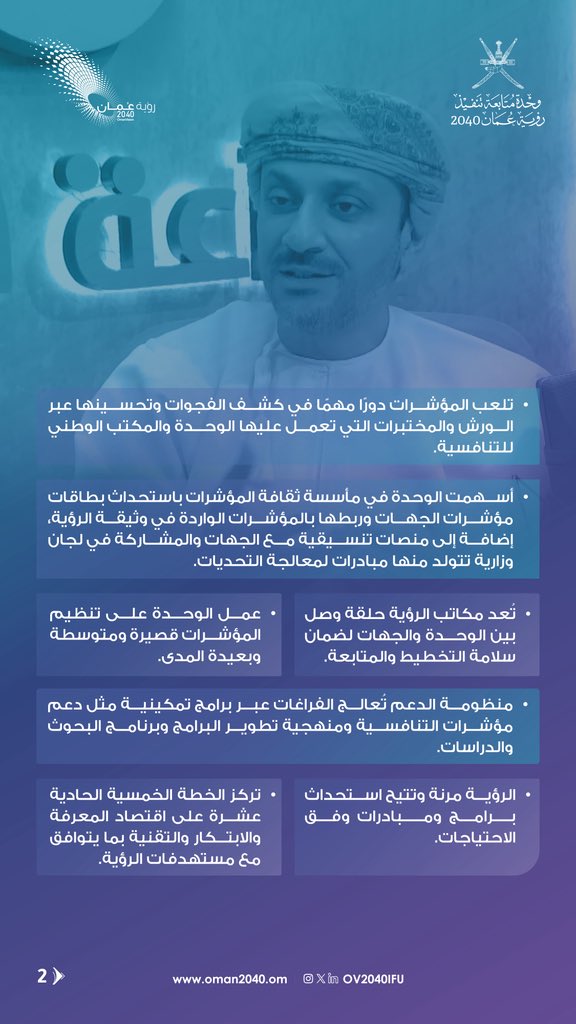 وحدة متابعة تنفيذ رؤية عُمان 2040 - وزارة الاقتصاد tweet media