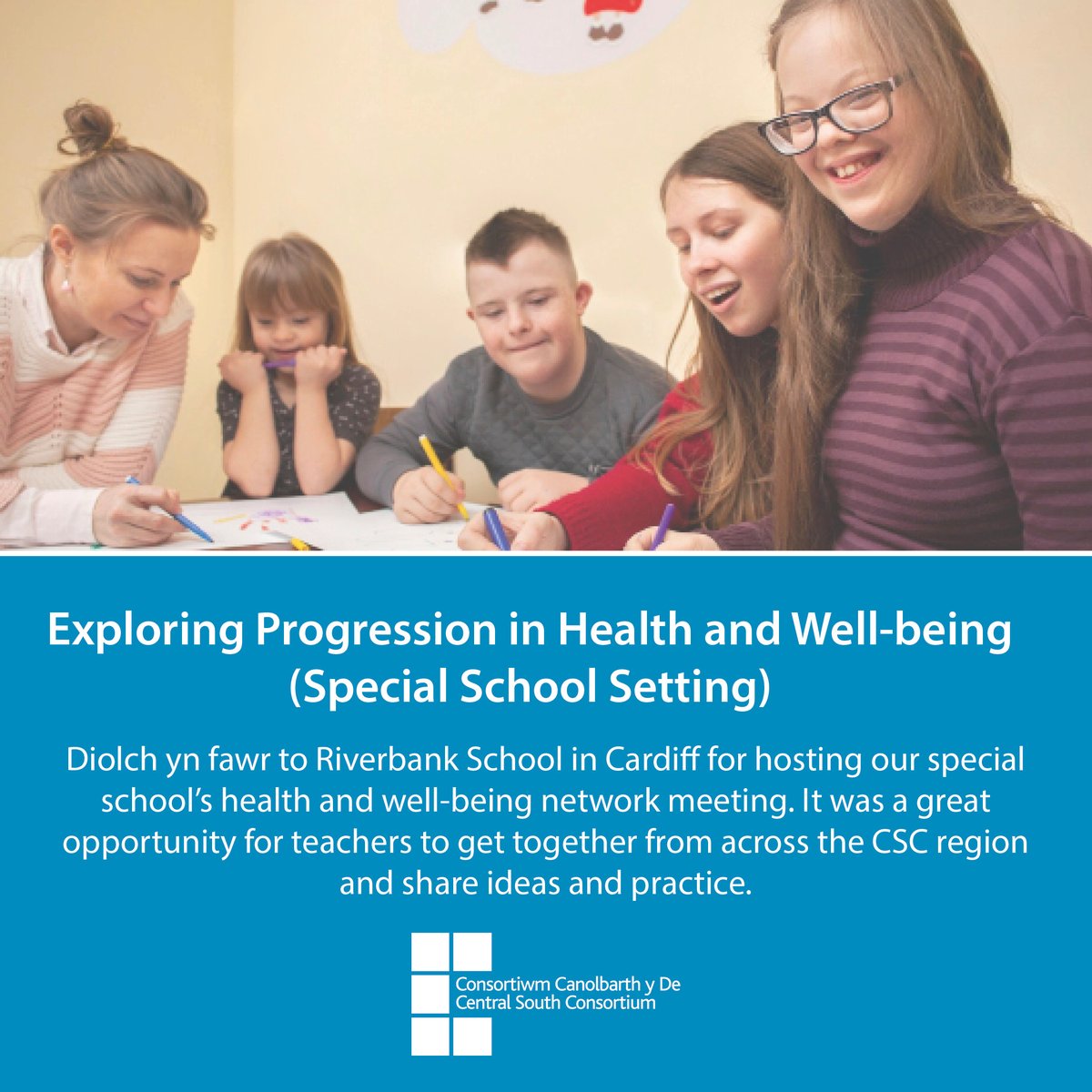 CSC_PLSupport's tweet image. Diolch yn fawr to Riverbank School for hosting our special school&apos;s health and well-being network!

Find out more about our new resource which explores progression in the health and well-being AoLE for special school settings: ow.ly/r4EY50XttXW.