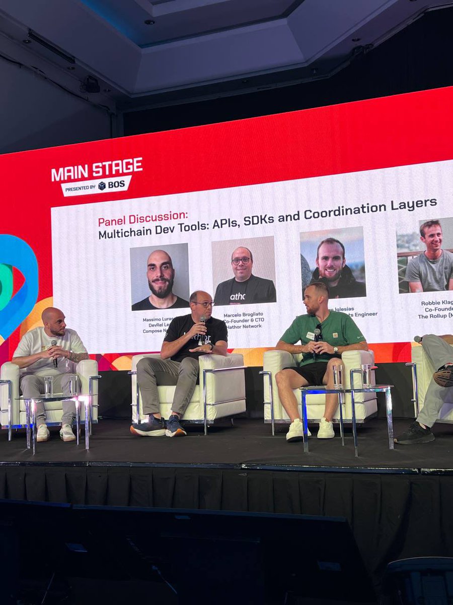 HathorNetwork's tweet photo. Marcelo on the Mic! 🎙️ 

Topic: Multichain DEV Tools: APIs, SDKs and Coordination Layers.

Join us all day at Multichain Day with @Wrappedxyz as we explore cross-chain expansion and interoperability through a full day of talks, panels, and networking!

$HTR $aHTR #DevCon