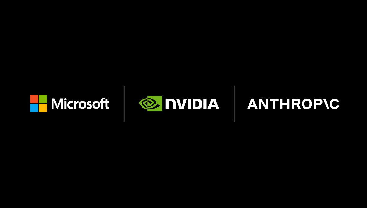 KobeissiLetter's tweet image. BREAKING: Nvidia, Microsoft, and Anthropic announce new strategic partnerships.

Partnership details include:

1. Anthropic to buy $30B of Azure compute capacity
2. Nvidia to invest $10 billion in Anthropic
3. Microsoft to invest $5 billion in Anthropic
4. Nvidia and Anthropic to…