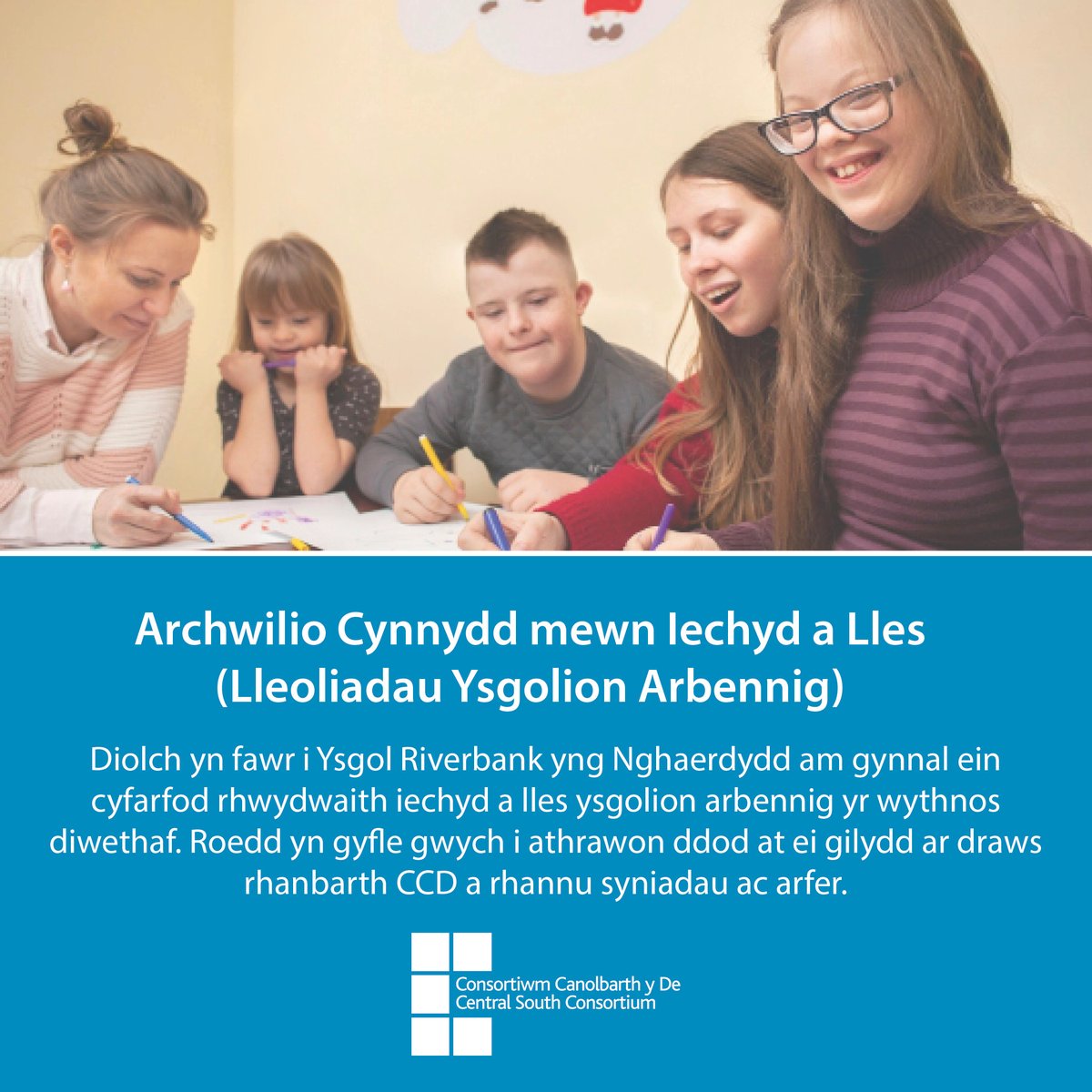 CSC_PLSupport's tweet image. Diolch yn fawr i Ysgol Riverbank am gynnal ein rhwydwaith iechyd a lles ysgolion arbennig!

Os hoffech ddod o hyd i fwy am ein hadnodd newydd sy’n archwilio cynnydd yn y MDPh iechyd a lles ar gyfer lleoliadau ysgolion arbennig, dilynwch y ddolen hon: ow.ly/r4EY50XttXW.
