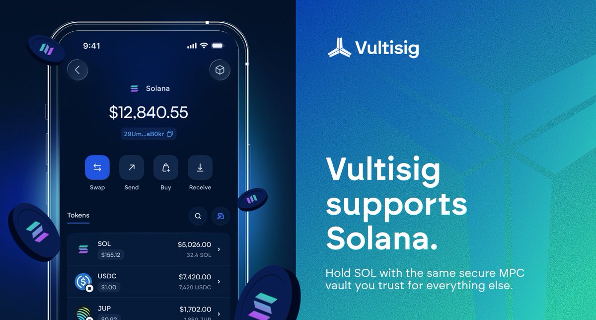 Did you know Vultisig supports <a href="/solana/">Solana</a>?

You can secure SOL in the same vault you already use for BTC, ETH and others.
No extra wallet.
No new extra seedphrase.
Same high grade MPC security.

If you hold $SOL, hold it in Vultisig.