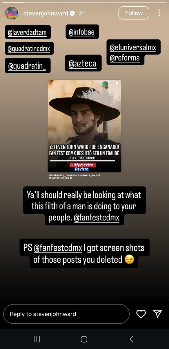 mugiwara_mx's tweet photo. @SteveWard101 We are deeply sorry for the OP community that got scammed. Not all Mexican people are dishonest, and we hope you can visit soon regardless of this inconvenience... we love you!
#FanFestCDMX https://t.co/Zh4Ho3wsdg