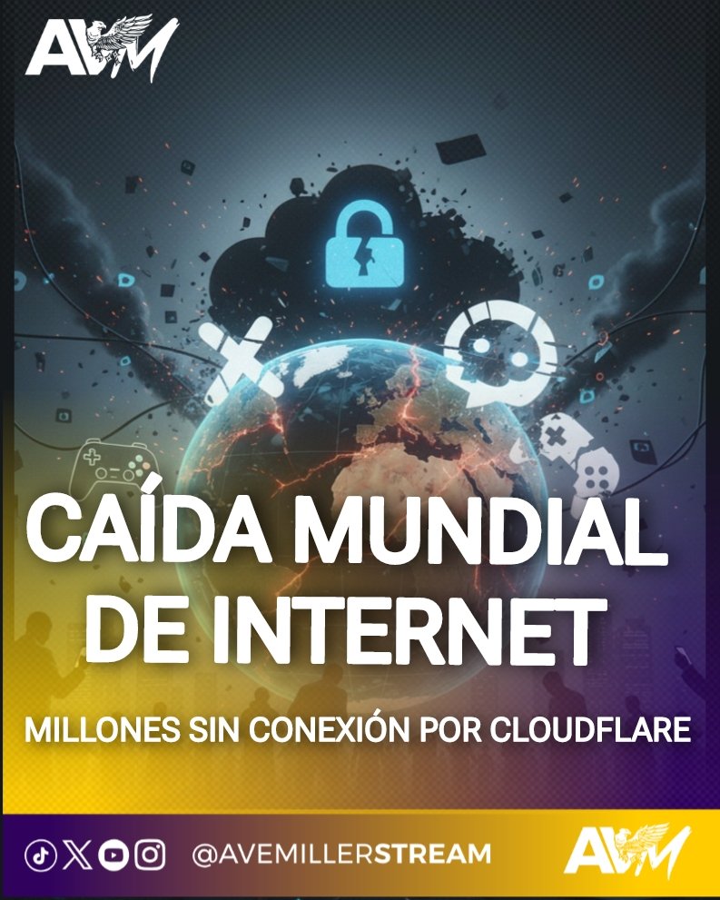 🔥 CAÍDA MUNDIAL DE INTERNET: 
❌ X (Twitter), ChatGPT y miles de webs (incluidos juegos online) están fuera de servicio o intermitentes.

NO es tu WiFi. Es la CDN más grande del planeta
Ya están investigando.

¿Te afectó? 
#CloudflareDown #InternetCaido #X #ChatGPT #FallaGlobal