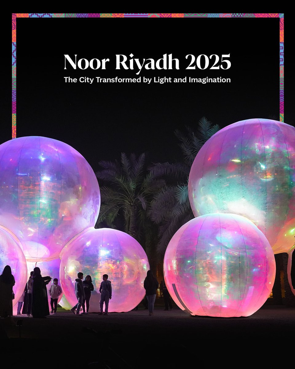 VisitSaudi's tweet image. A glowing canvas of creativity takes over Riyadh, illuminating every corner with breathtaking light art. ✨ ​

🗓️ 20 Nov - 6 Dec​
📍 Riyadh​

Start planning your experience here: visitsaudi.com/content/dam/do…​​ 

#StayedForMore #VisitSaudi