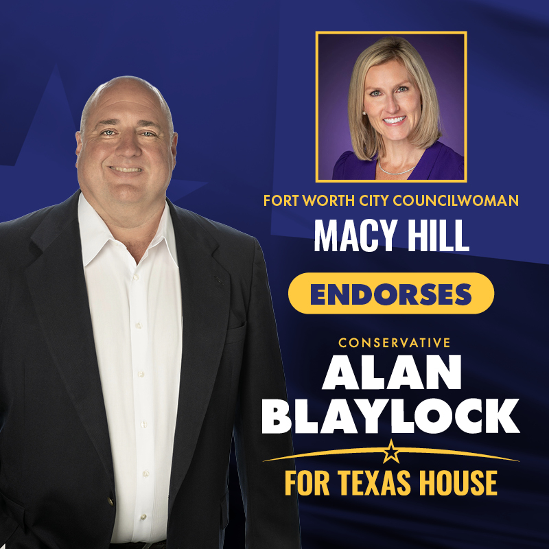 Thank you to Fort Worth City Councilwoman Macy Hill for her endorsement! Together we’ll keep Fort Worth strong for families and small businesses.