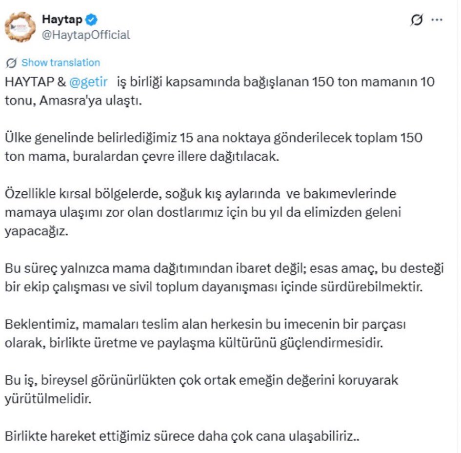 kocovalitr01's tweet image. İBRETLİK!

İngiltere&apos;de maddi durumu yeterli olmayan insanlar için hayır kurumlarına gıda bağışı yapan @getir firması, Türkiye&apos;de sokaklarda köpek beslesinler diye Haytap&apos;a 150 ton mama bağışı yapıyor. Bu milleti köpekten aşağı görüyorlar.
#GetirBoykot