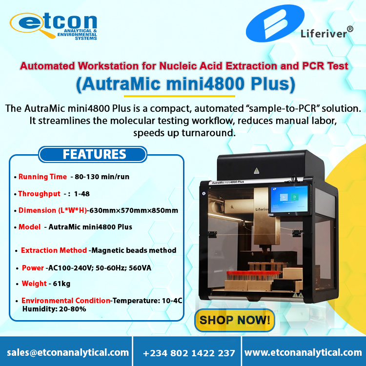 AnalyticalEtcon's tweet image. Looking for efficiency that transforms your workflow?
Meet the AutraMic Mini4800 Plus ; your new go-to system for fast, reliable nucleic acid extraction and PCR testing.
Compact. Automated. High performance.
Ready to upgrade? 💡
#AutraMicMini4800Plus #LabSolutions #PCRTesting