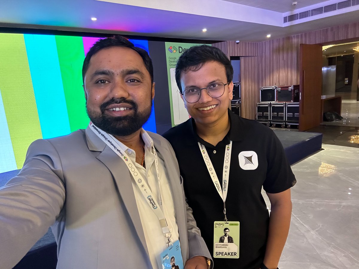 divyanshub024's tweet image. Gave my talk “Flip the Script: Let the Server Drive Your Flutter UI” at #DevFestAHM and the energy in the room was next level🔥
Showing @stac_dev update a full Flutter UI with zero rebuilds always hits differently⚡️
Huge shoutout to the @GDGAhmedabad team for a flawless event🙌