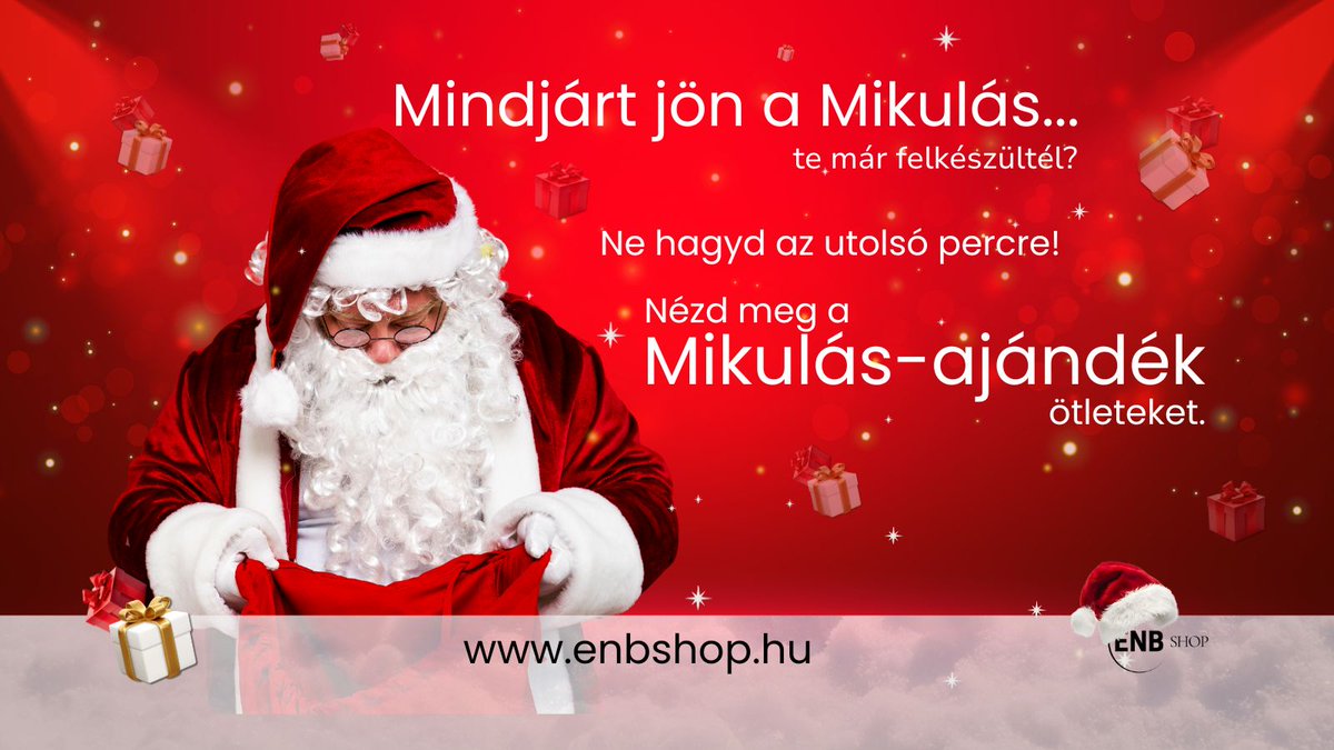 enbshop's tweet image. 🎅Mindjárt itt a Mikulás! Készen állsz? 🎁Ne maradj ajándék nélkül, nézd meg a legjobb Mikulás-meglepiket az EnbShopban! Gyors szállítás, Praktikus és szerethető ajándékok, Szuper árak enbshop.hu/mikulas-392 #mikulás #mikulásajándék #ajándékötlet #karácsony2025 #tökéletesajándék