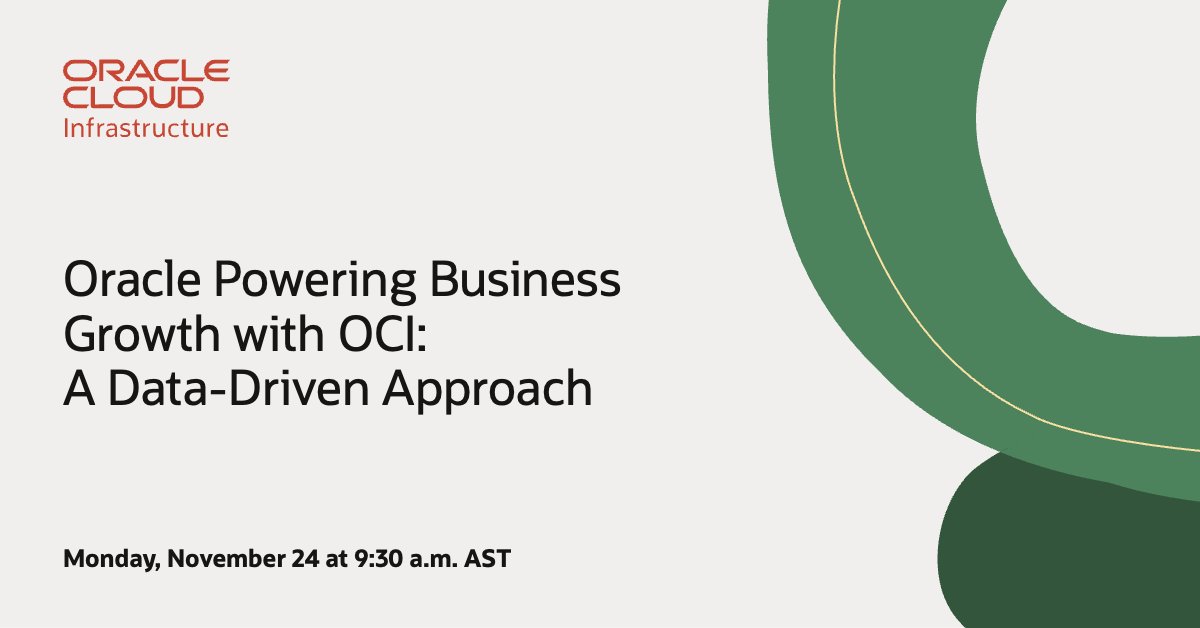 tajbayati's tweet image. Join Oracle executives in Riyadh to gain a comprehensive understanding of Oracle’s data management strategy, which empowers businesses to unlock the full value of their data. social.ora.cl/601575Lod
#OracleForAll #OraclePartners #Developers #OCI  #DataManagemet