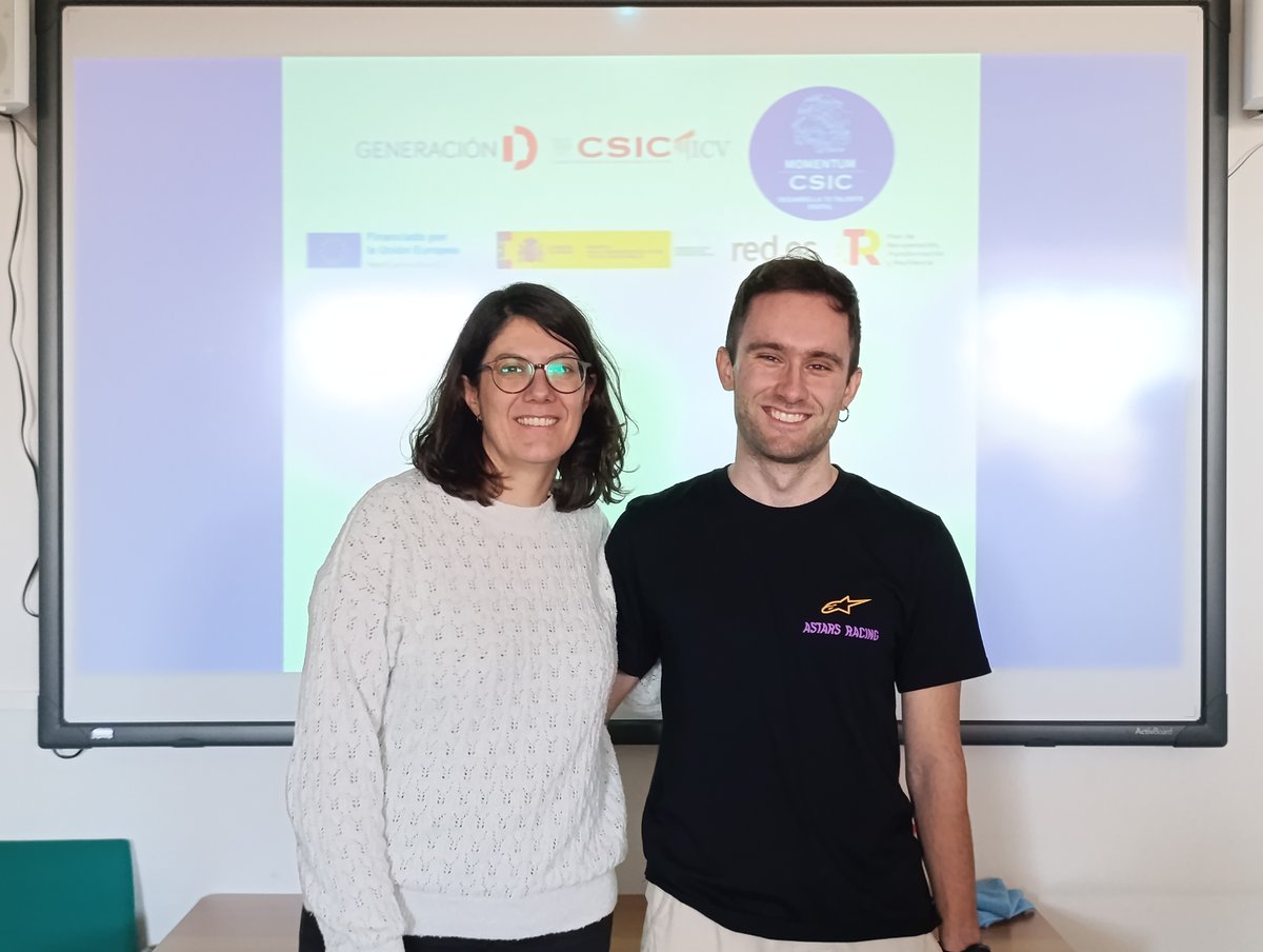 icvcsic's tweet image. 📢 Hoy se ha celebrado en el ICV-CSIC el acto de evaluación anual del programa #MomentumCSIC.
Los contratados Cayetano Hernández y Aliss María Bejerano presentaron sus avances en un acto público.
👏 Dirigidos por Aida Serrano, Adrián Quesada y Cristina Ramírez , Manuel Belmonte.