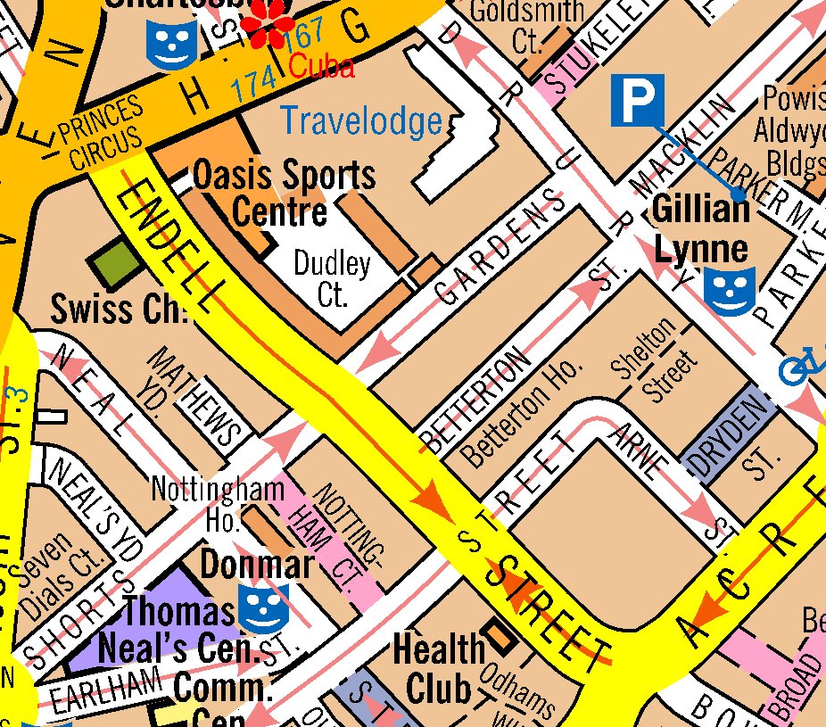 No access to Betterton St and Drury Lane from northbound Endell St