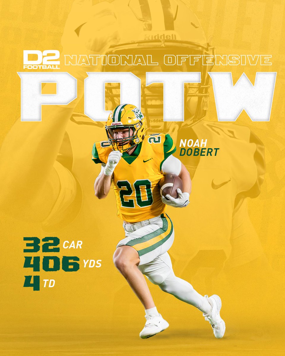 NMU_Football's tweet image. 𝙃𝙞𝙨𝙩𝙤𝙧𝙞𝙘. 𝙐𝙣𝙨𝙩𝙤𝙥𝙥𝙖𝙗𝙡𝙚. 𝙉𝙖𝙩𝙞𝙤𝙣𝙖𝙡𝙡𝙮 𝙧𝙚𝙘𝙤𝙜𝙣𝙞𝙯𝙚𝙙. 

Noah Dobert is the D2Football National Offensive Player of the Week! 

Story 📰: tinyurl.com/23uhhgfl

#NMUwildcats