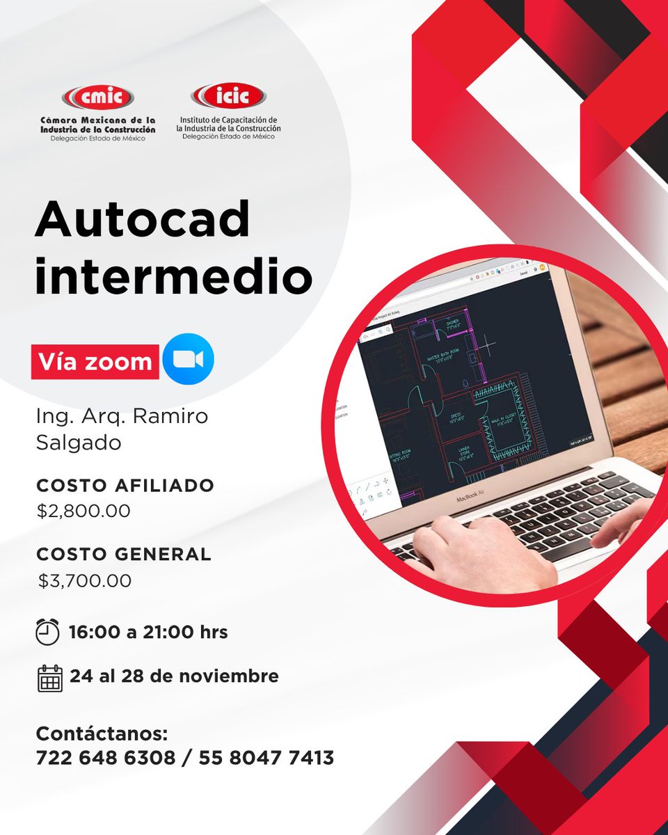CMIC_Edomex's tweet image. ¿Ya dominas lo básico de AutoCAD? Es momento de llevar tus planos al siguiente nivel. 💻✨

📲 Inscríbete hoy y potencia tu carrera en el mundo de la construcción digital.

 #CMIC #ICIC #formacionprofesional #aprendizajecontinuo #autocad