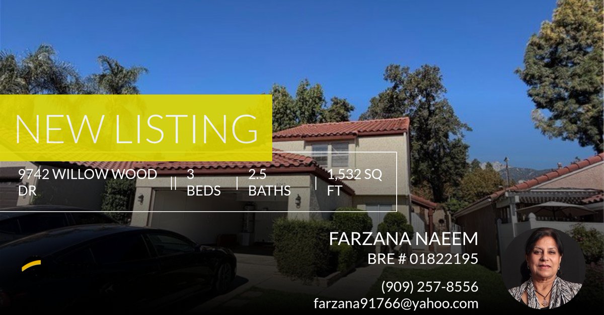 ActionREstate's tweet photo. 📍 New Listing 📍 Take a look at this fantastic new property that just hit the market located at 9742 Willow Wood Dr in Rancho Cucamonga. Reach out here or at (909) 257-8556 for more information

Farzana Naeem
Action Real Estat... https://t.co/BHkoTSOwTG https://t.co/PMPrjTipbP